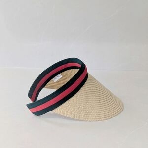 New Stylish Beige Visor with Green and Red Accents